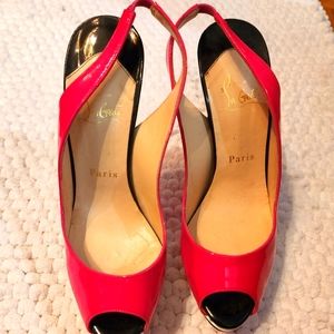 Christian Louboutin Lady Peep 150 mm Slingback Sz EU 38